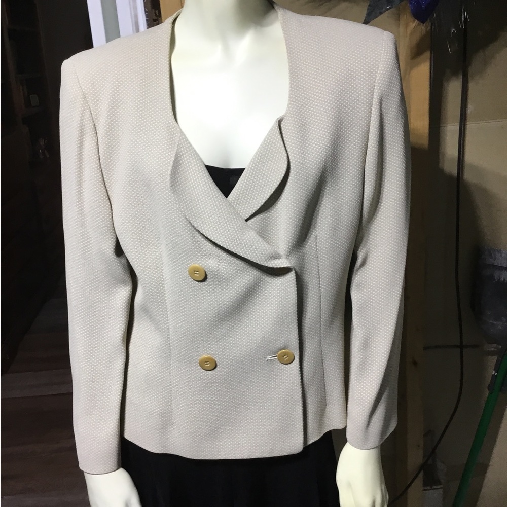 Giorgio Armani Grey & Cream Blazer